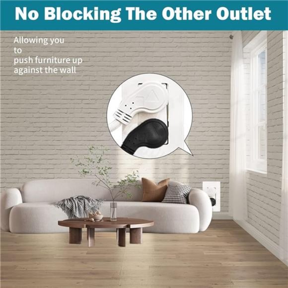 10 Ft Flat Plug Extension Cord, 16 AWG 3 Prong Grounded  Extension Cable - Picture 5 of 6